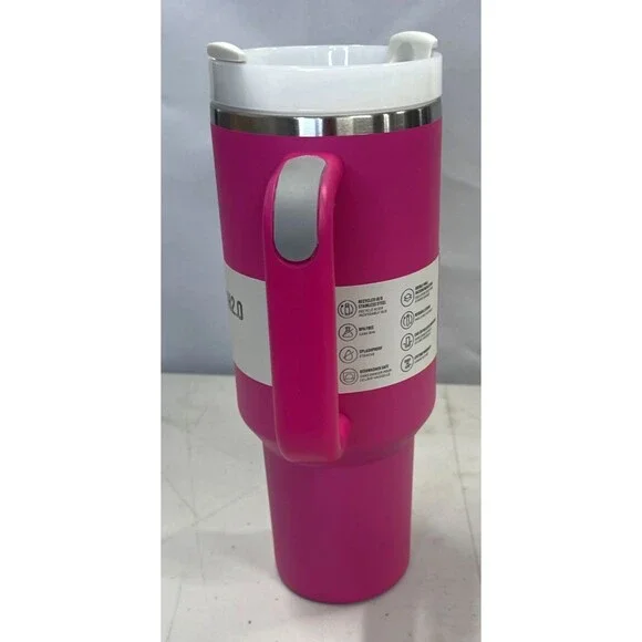 Stanley 40oz Quencher H2.0 FlowState Tumbler Rose Red Pink Sealed Cup NEW - Picture 4 of 8